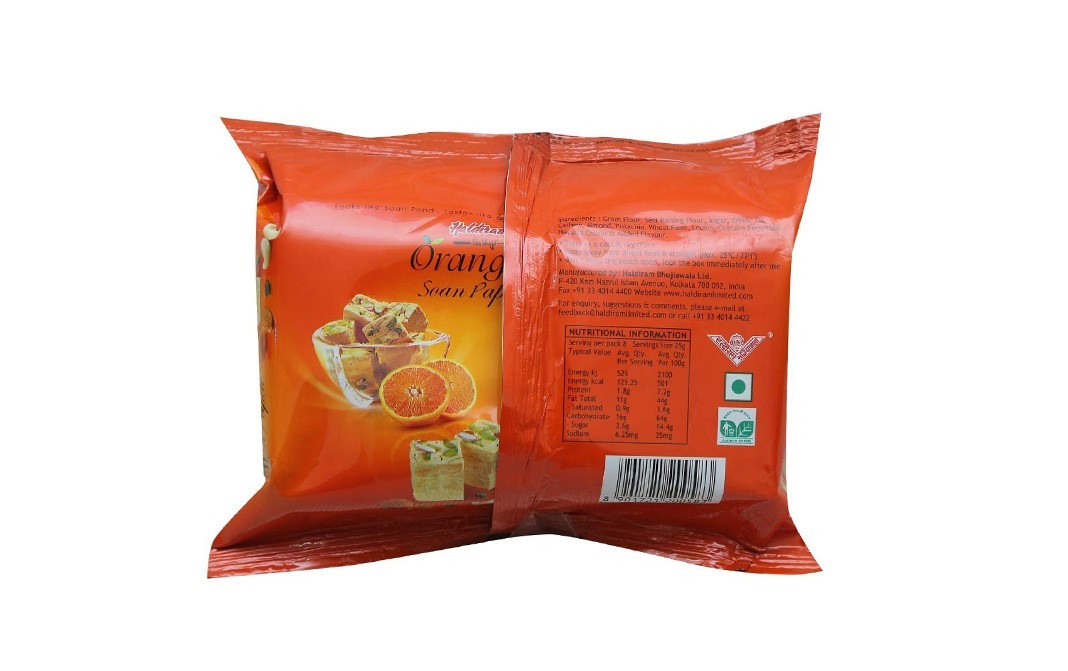 Haldiram's Prabhuji Orange Soan Papdi    Pack  200 grams